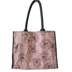 Victoria's Secret Pink & Black Floral Canvas Bag